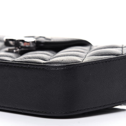 Chanel Goatskin Quilted CC Box Clutch With Chain Black 11 of 13