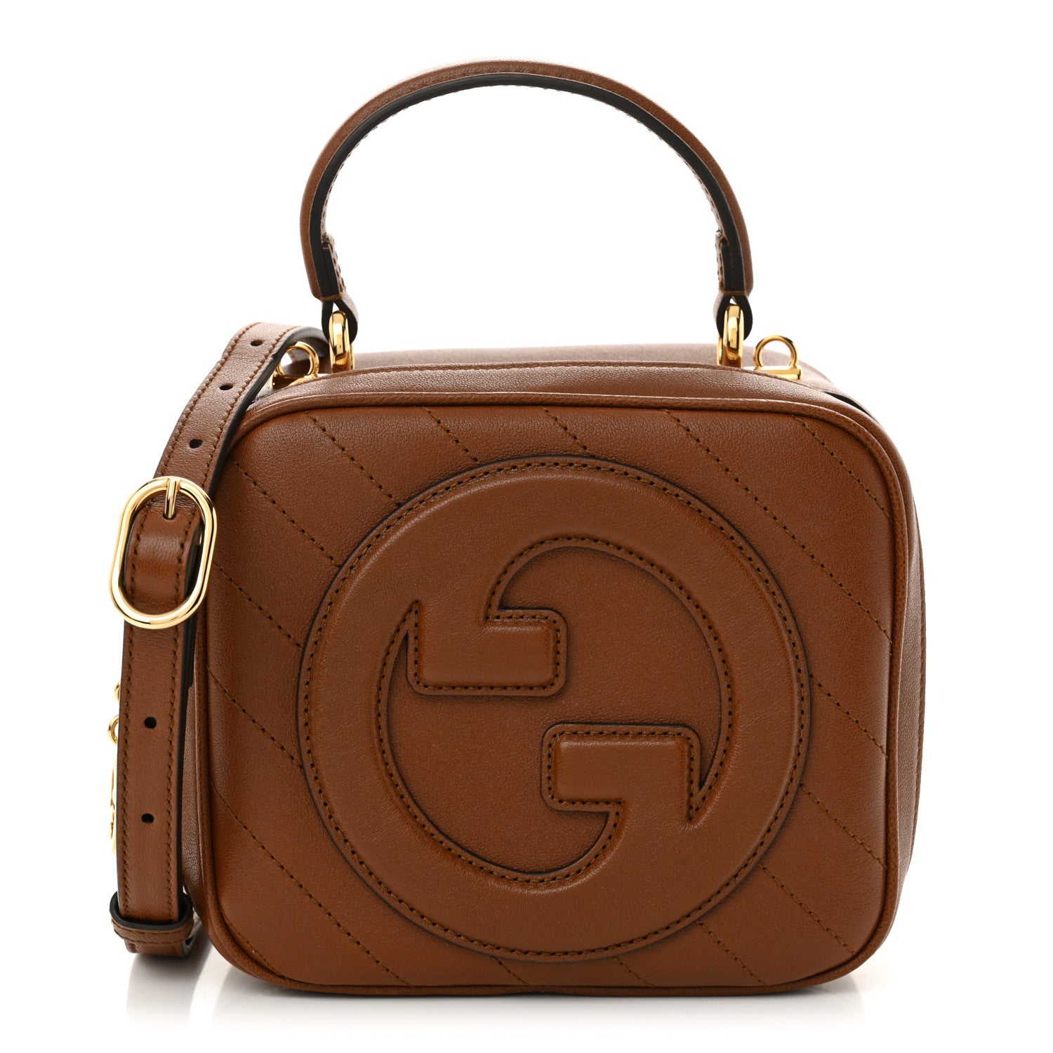 Gucci Sakai Be Green Calfskin Diagonal Stitched Blondie Top Handle Bag Cuir 1 of 11