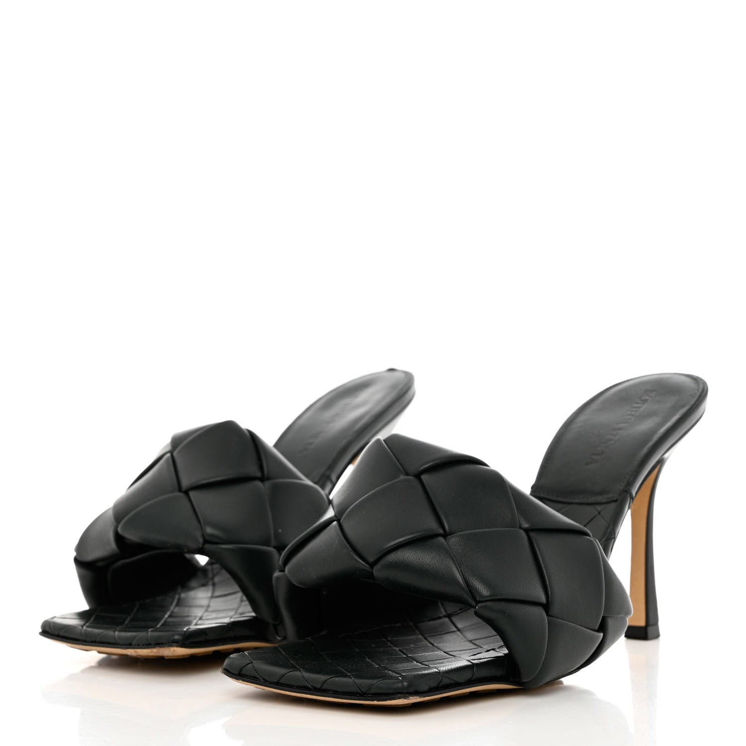 Bottega Veneta Nappa Maxi Intrecciato Lido Mule Sandals 38 Black 3 of 11