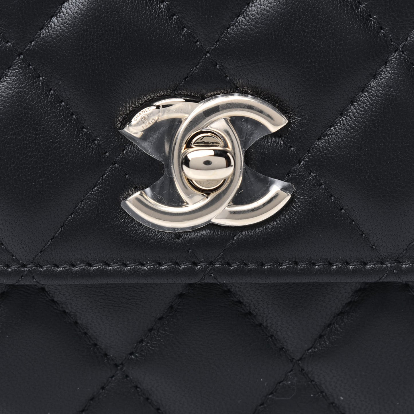 Lambskin Quilted Mini Trendy CC Chain Wallet Black