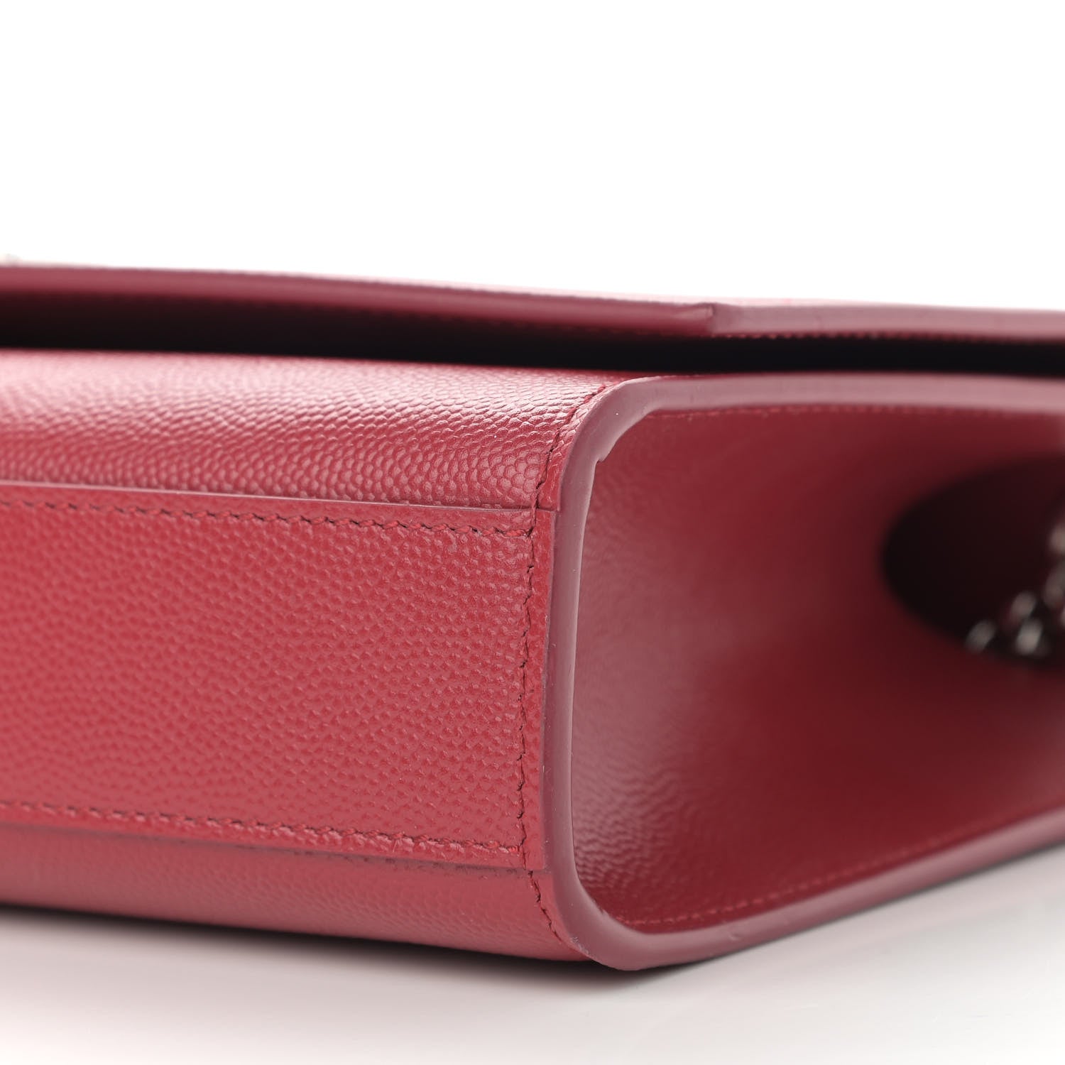 Saint Laurent Grain De Poudre Medium Monogram Kate Satchel Red 11 of 11