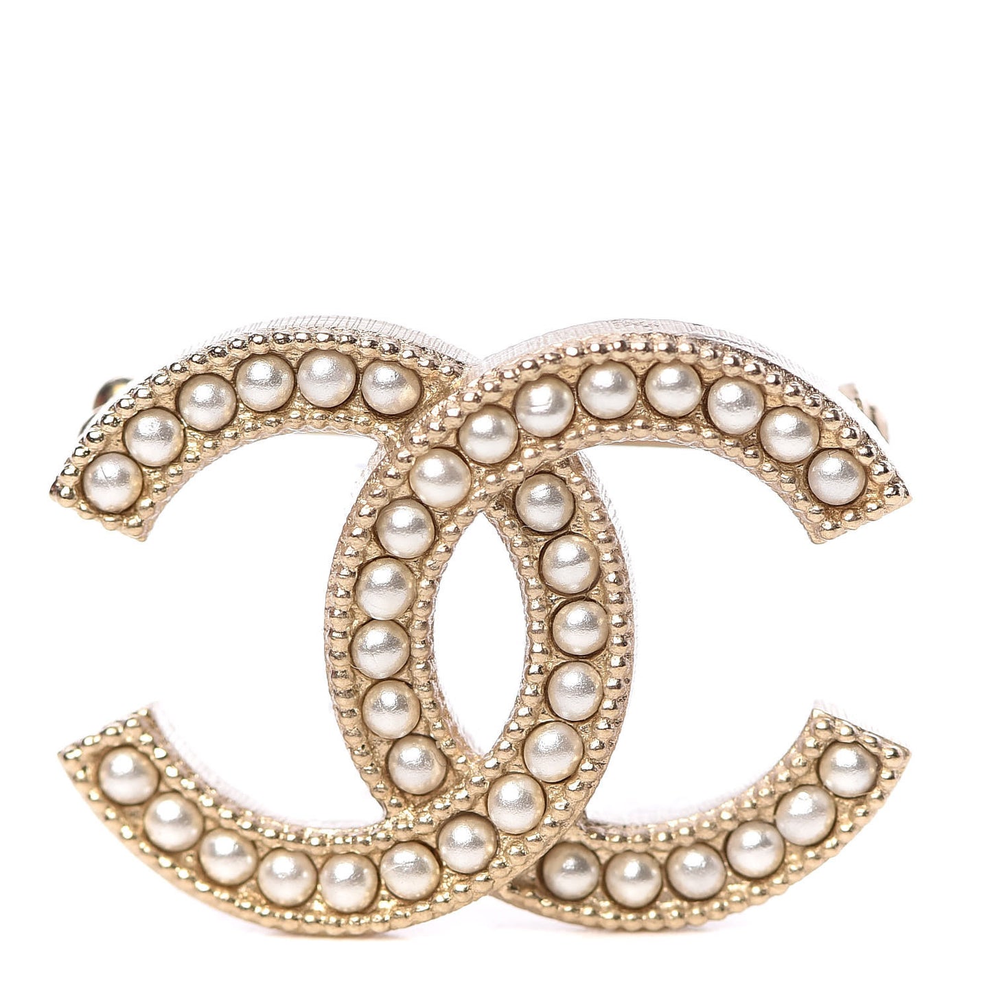 Pearl CC Mini Brooch Gold