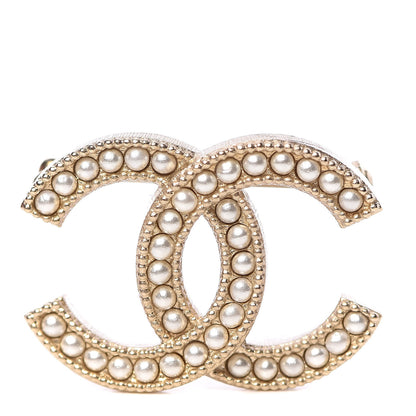 Chanel Pearl CC Mini Brooch Gold 1 of 4