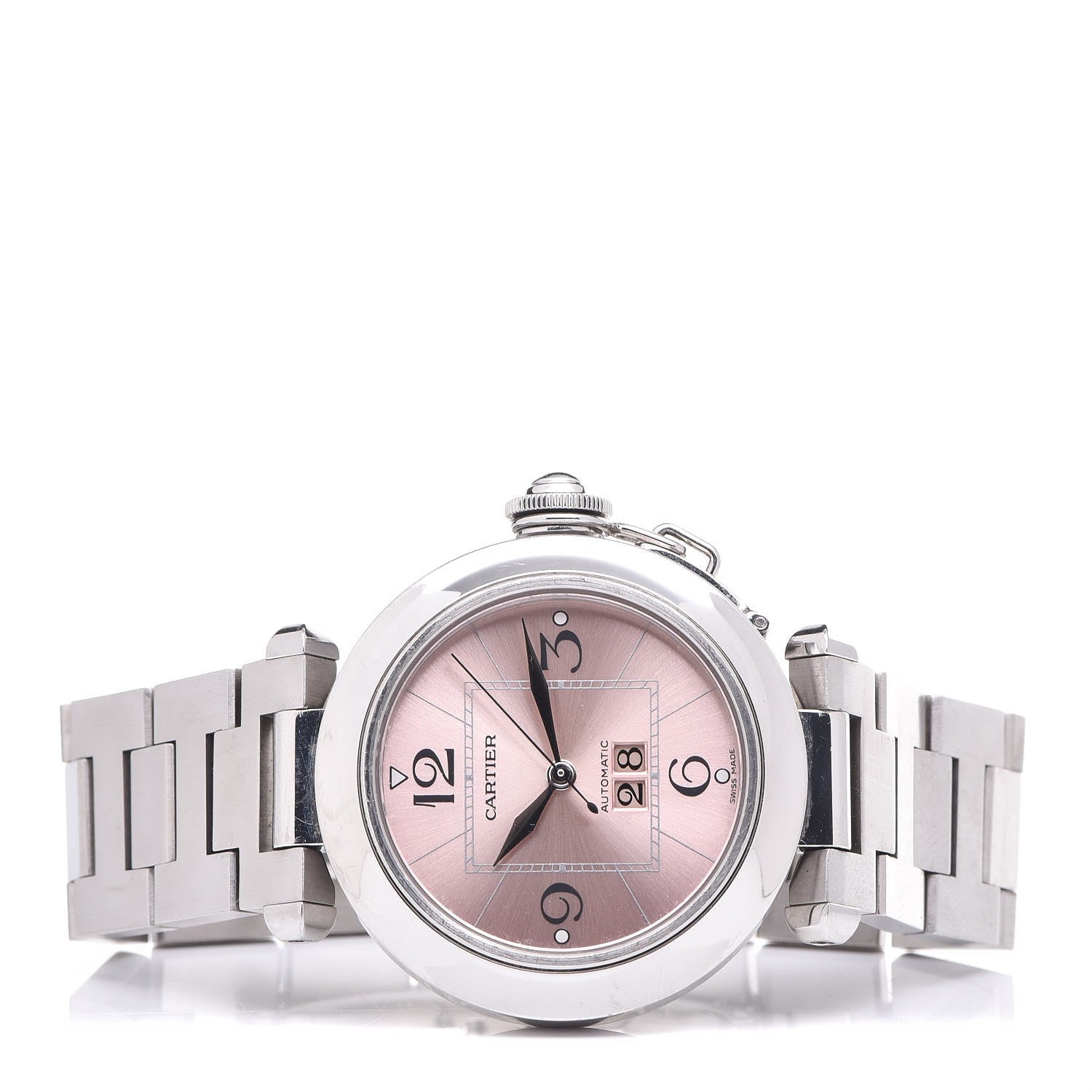 Cartier Stainless Steel 35mm Pasha C Big Date Automatic Watch Pink 3 of 8