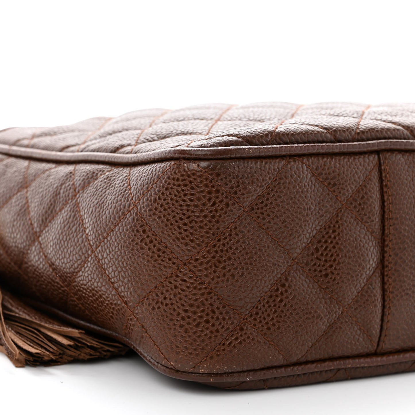 Caviar Quilted Camera Case Brown