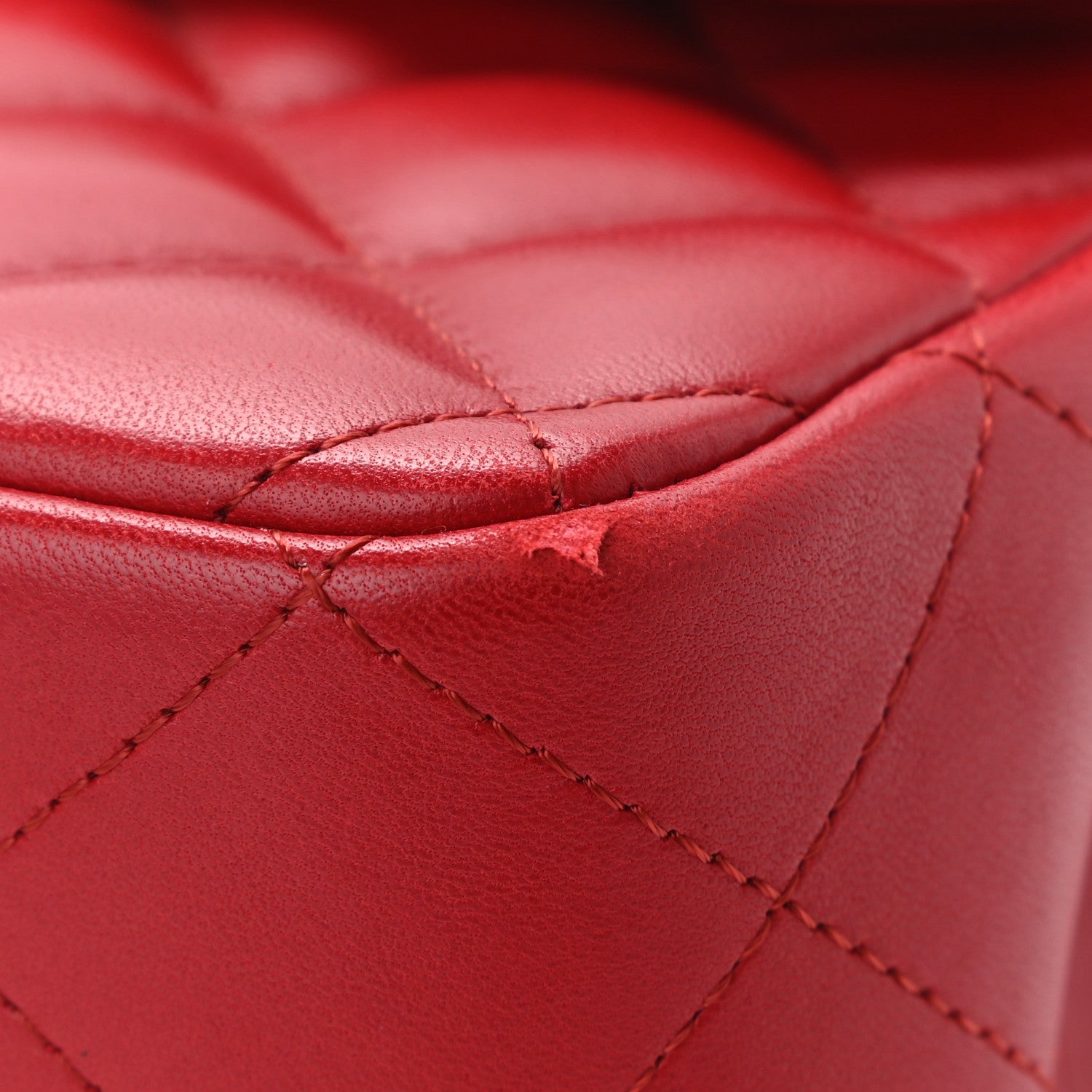Chanel Lambskin Quilted Jumbo Double Flap Red 11 of 11