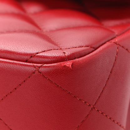 Chanel Lambskin Quilted Jumbo Double Flap Red 11 of 11