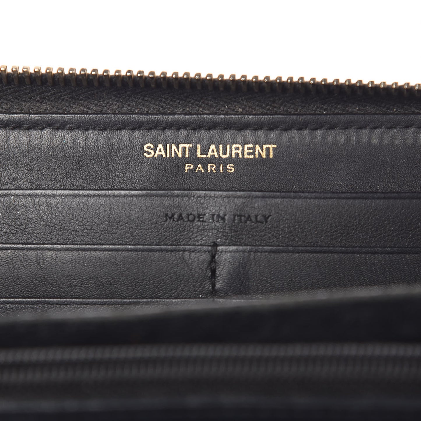 Calfskin Classic Y Ligne Zip Around Wallet Black