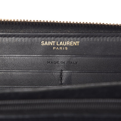 Saint Laurent Calfskin Classic Y Ligne Zip Around Wallet Black 6 of 12