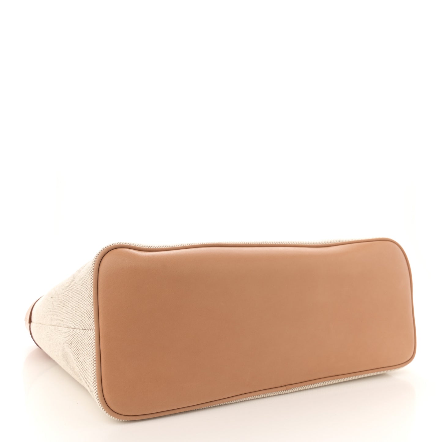 Canvas Calfskin Medium Shopper Tote Naturale Beige