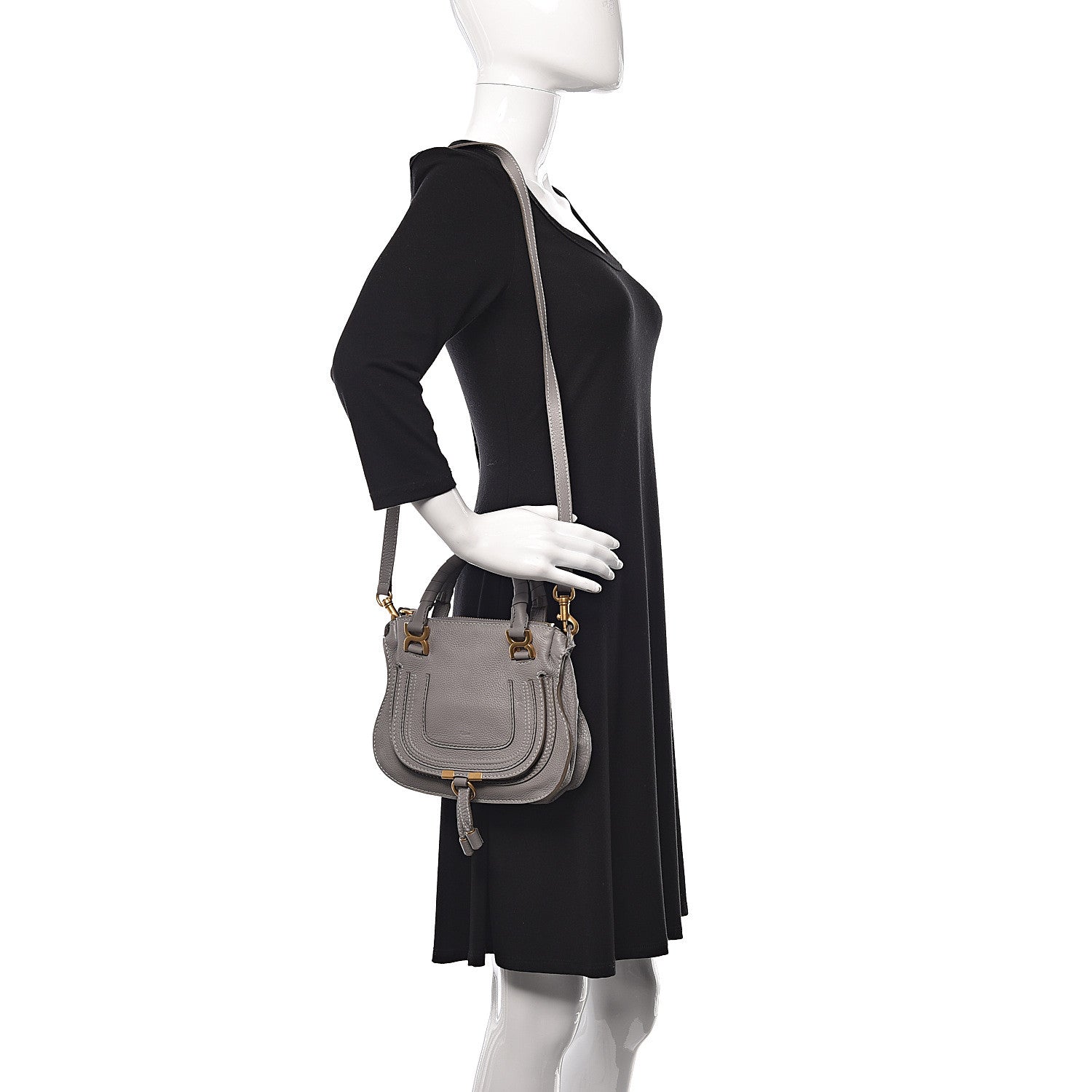 Chloe Calfskin Mini Marcie Satchel Cashmere Grey 2 of 10