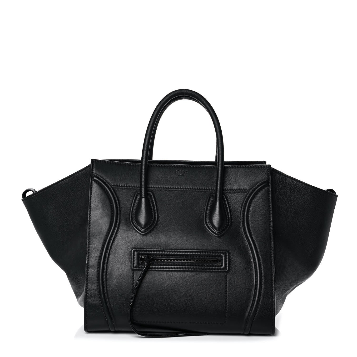 Celine Supple Calfskin Medium Phantom Luggage Black 1 of 13