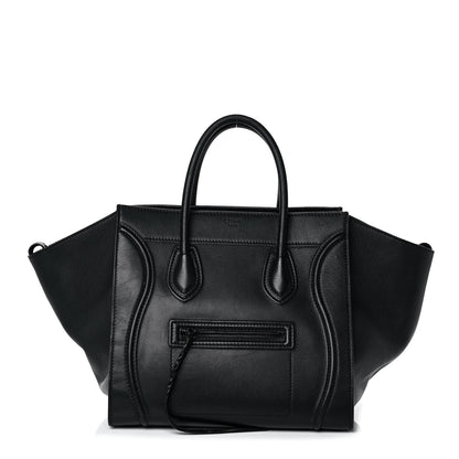 Celine Supple Calfskin Medium Phantom Luggage Black 1 of 13