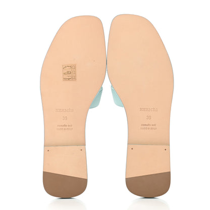 Hermes Epsom Oran Sandals 39 Vert Embrun 5 of 9