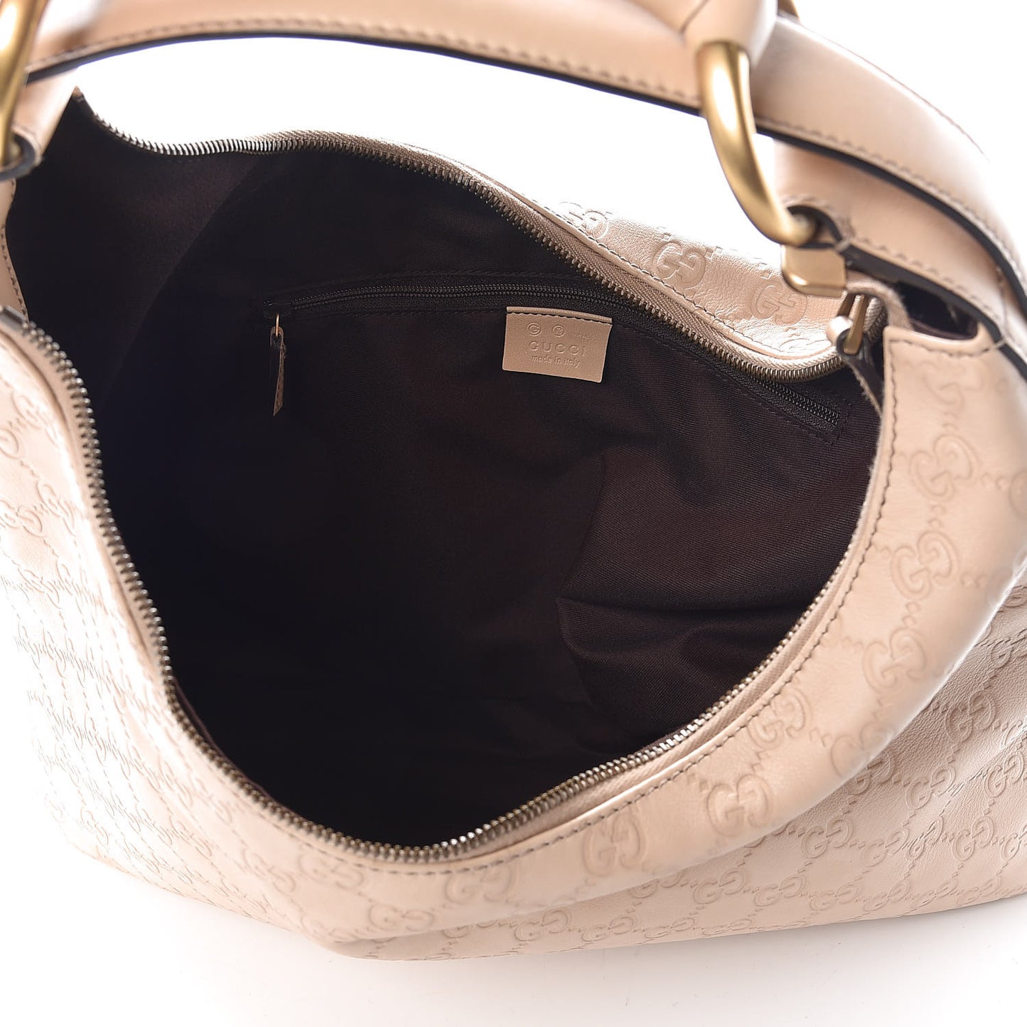 Guccissima Medium Horsebit Chain Hobo Winter Rose
