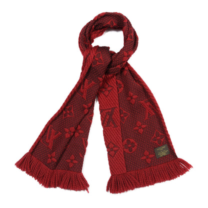 Louis Vuitton Wool Silk Logomania Scarf Rubis 1 of 3
