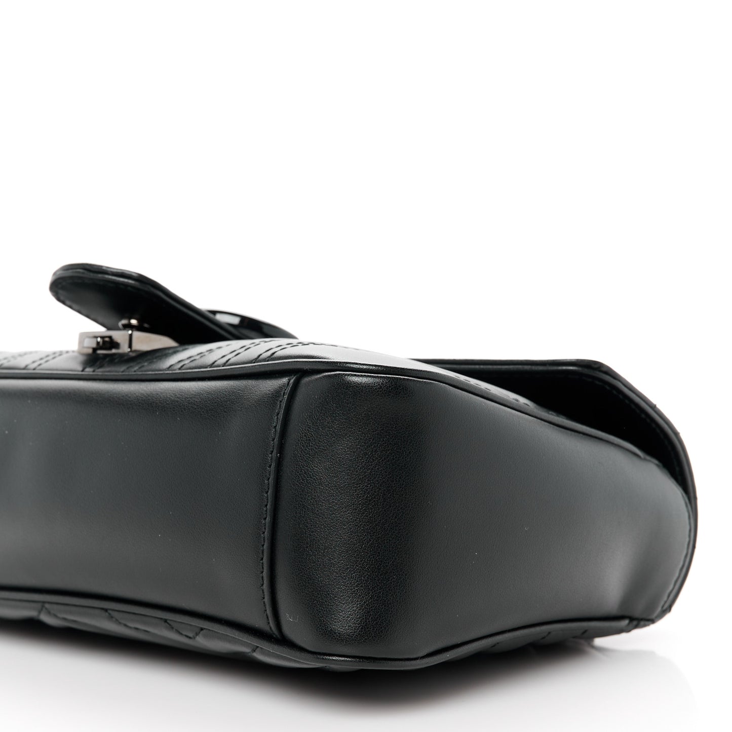 Calfskin Matelasse Monochrome Small GG Marmont Shoulder Bag Black