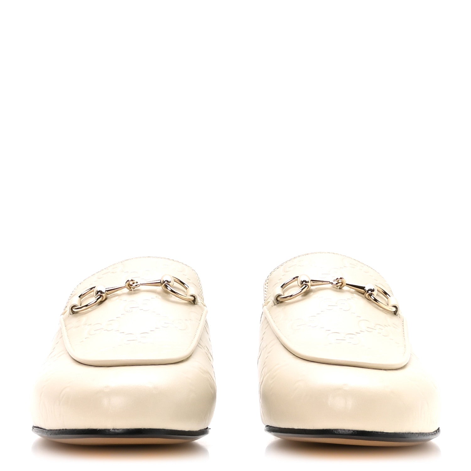 Gucci Glamour Calfskin Guccissima Womens Princetown Slippers 37.5 Mystic White 3 of 9