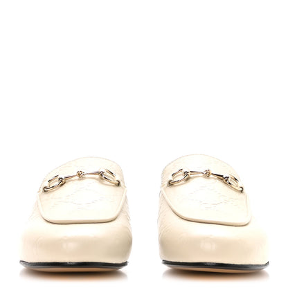 Gucci Glamour Calfskin Guccissima Womens Princetown Slippers 37.5 Mystic White 3 of 9