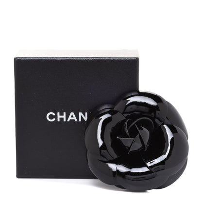 Chanel Patent Camellia Brooch Black 5 of 5