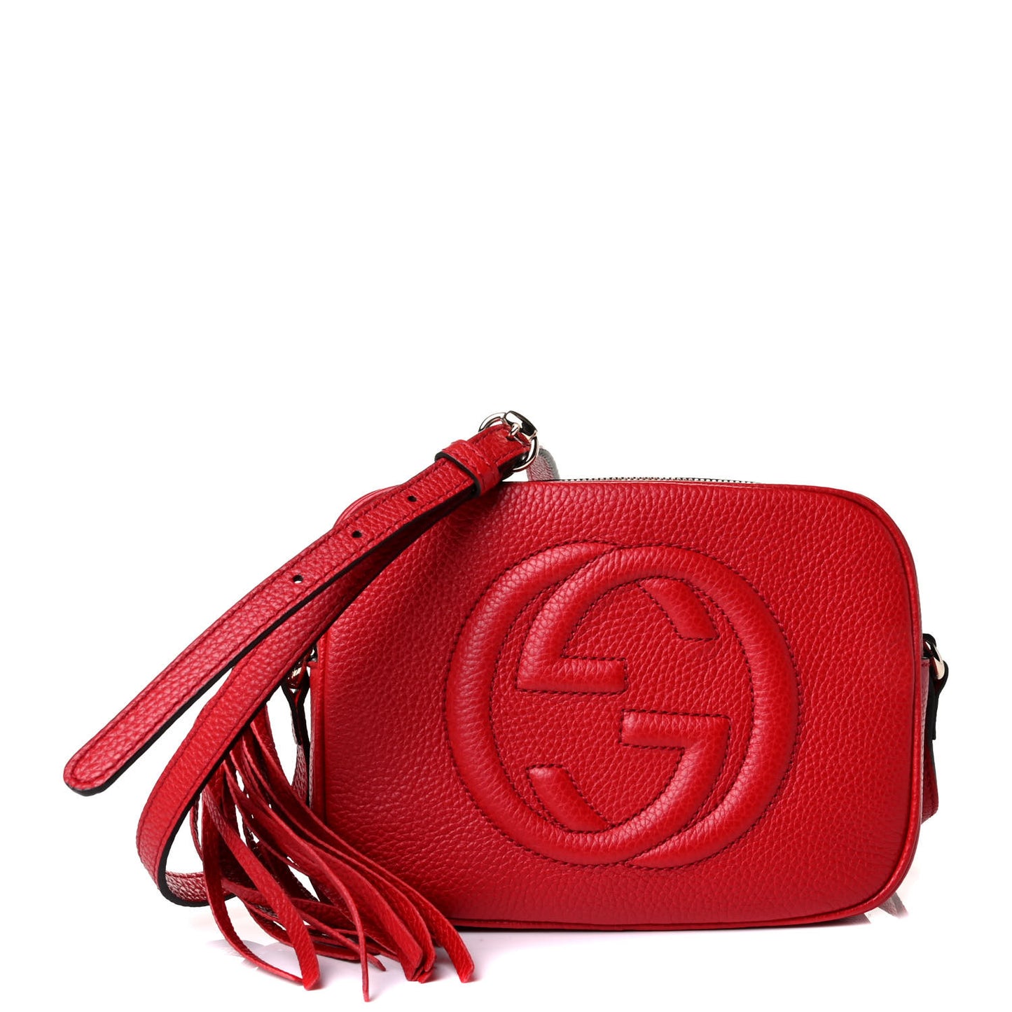 Pebbled Calfskin Small Soho Disco Bag Tabasco Red