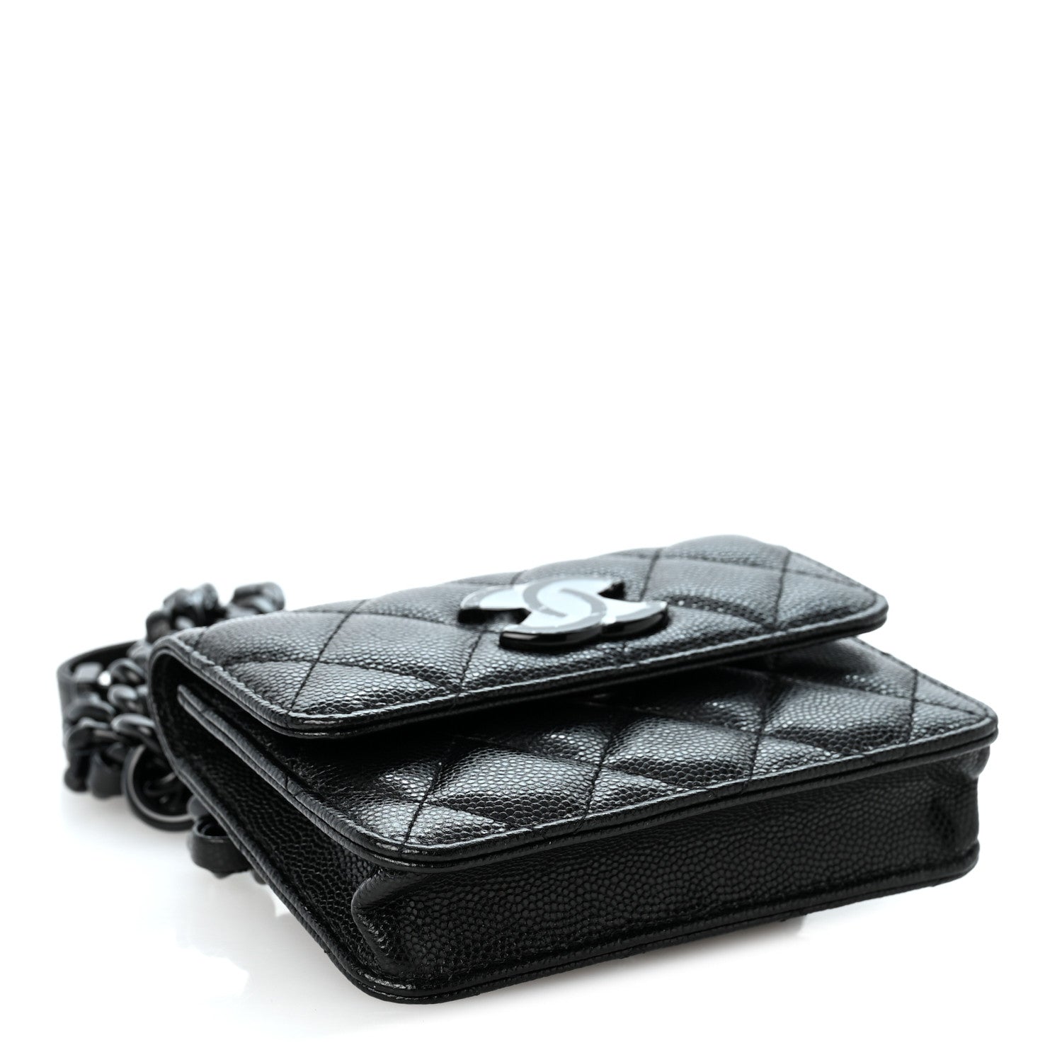 Chanel Caviar Quilted My Everything Belt Flap Card Holder Black 3 of 10