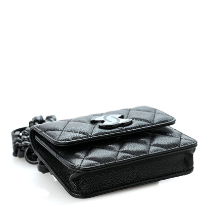 Chanel Caviar Quilted My Everything Belt Flap Card Holder Black 3 of 10