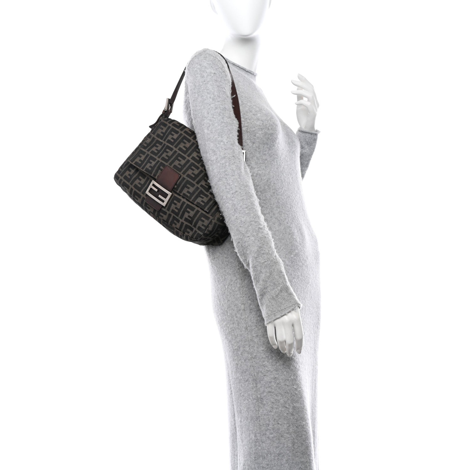 Fendi Zucca Big Forever Mama Baguette Tobacco 2 of 11