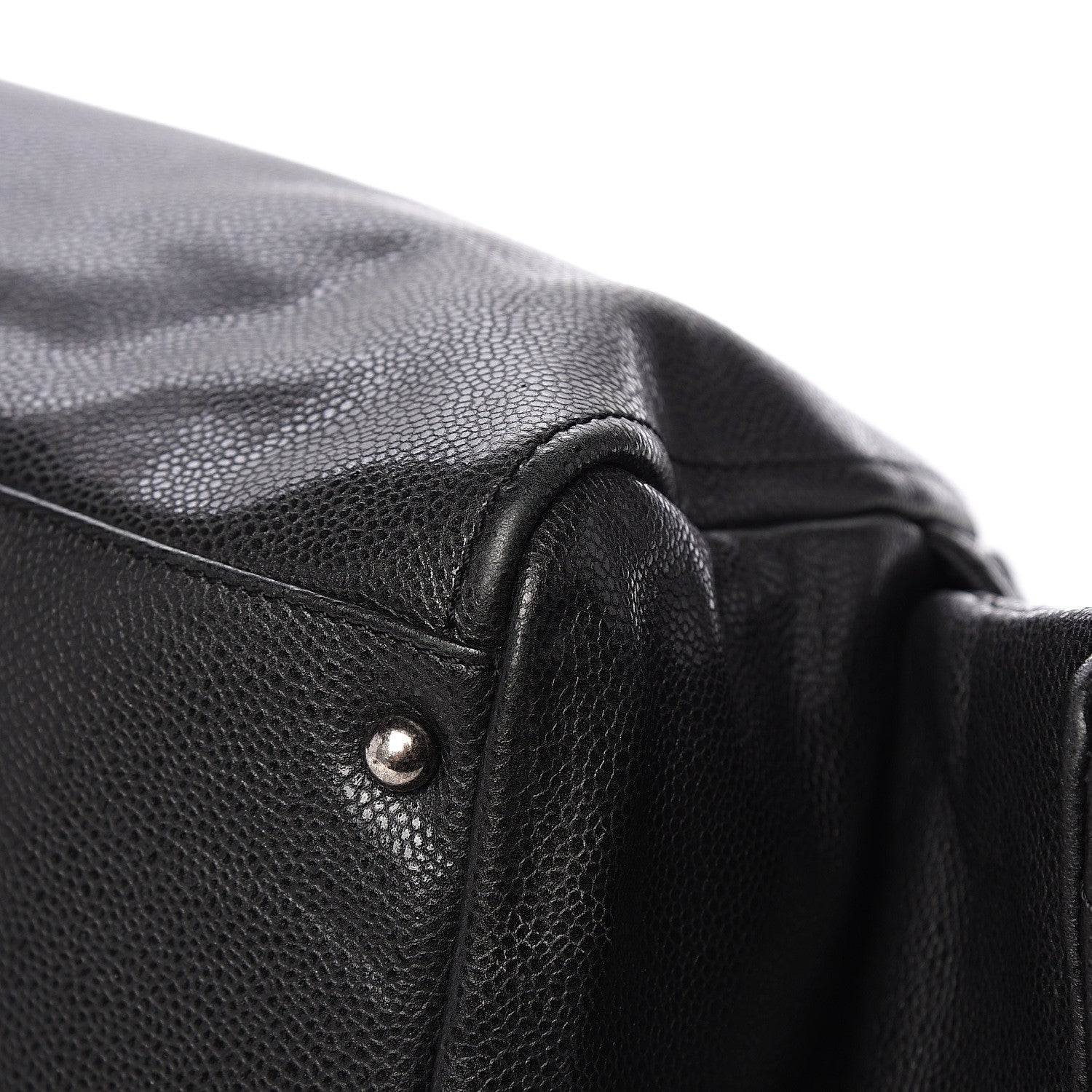 Chanel Glazed Caviar Quilted Mademoiselle Bowling Bag Black 10 of 13