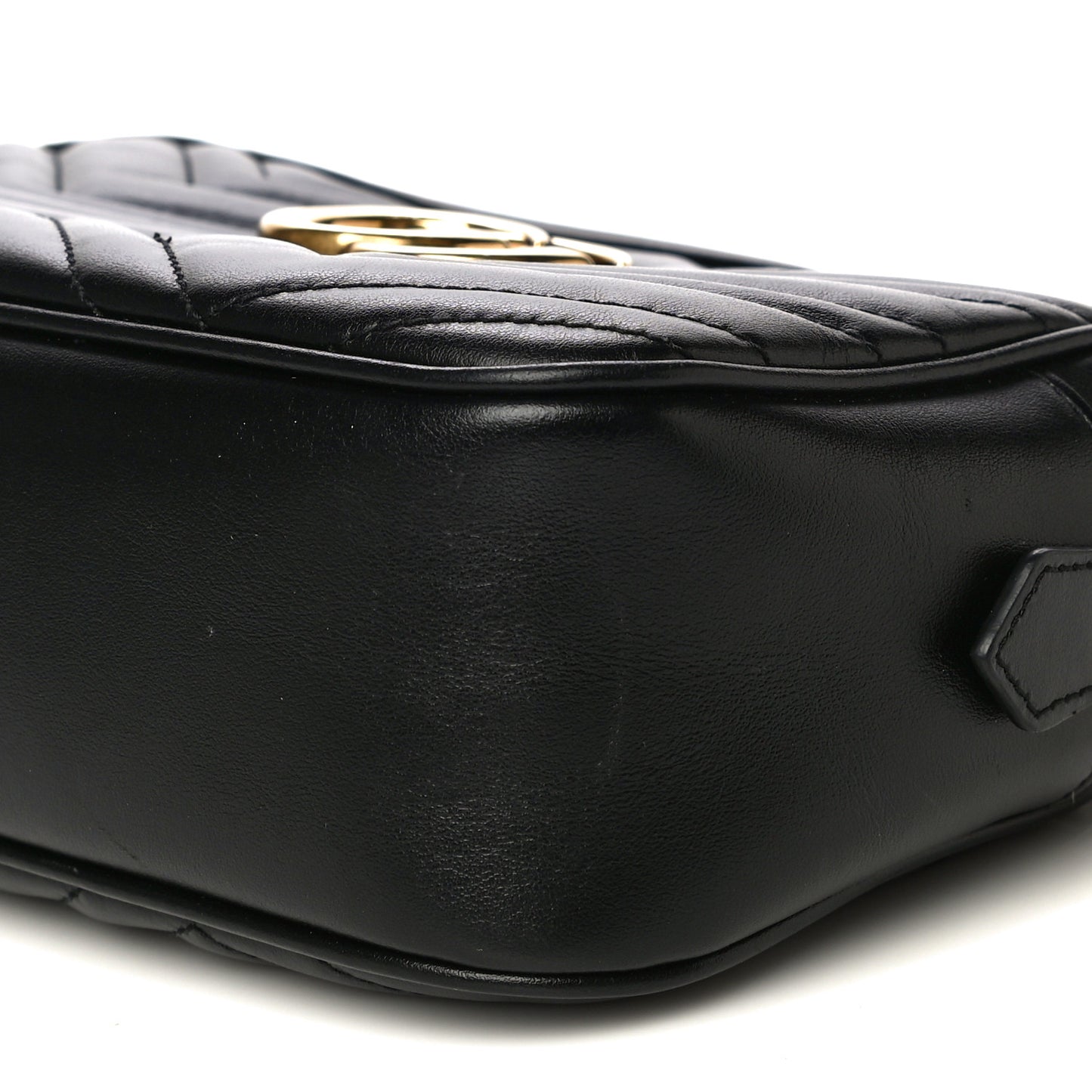 Calfskin Matelasse Small GG Marmont Chain Shoulder Bag Black