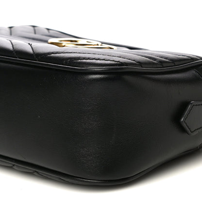 Gucci Calfskin Matelasse Small GG Marmont Chain Shoulder Bag Black 9 of 11