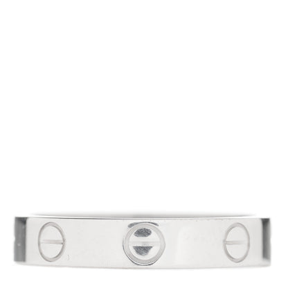 Cartier 18K White Gold 3.5mm LOVE Wedding Band Ring 53 6.25 1 of 3