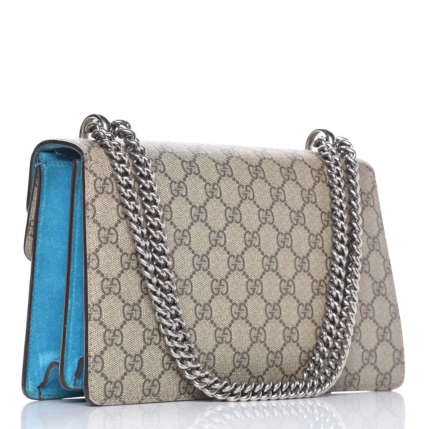 Gucci GG Supreme Monogram Small Dionysus Shoulder Bag Bright Turquoise 3 of 16