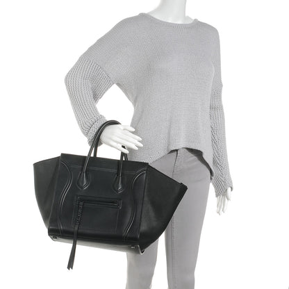Celine Drummed Leather Large Phantom Luggage Black 2 of 9