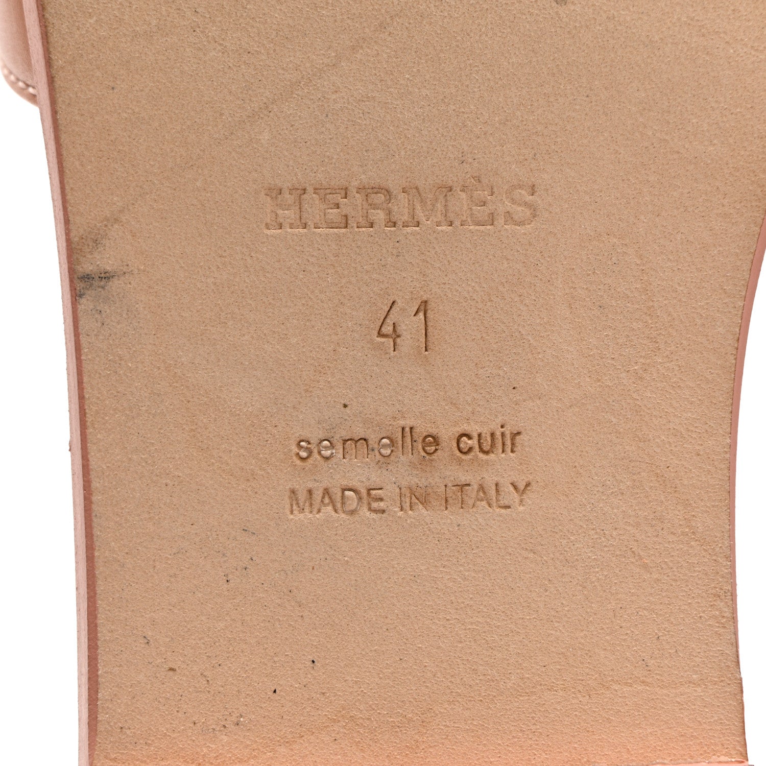 Hermes Calfskin Oran Sandals 41 Granit Rose 8 of 13