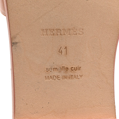 Hermes Calfskin Oran Sandals 41 Granit Rose 8 of 13