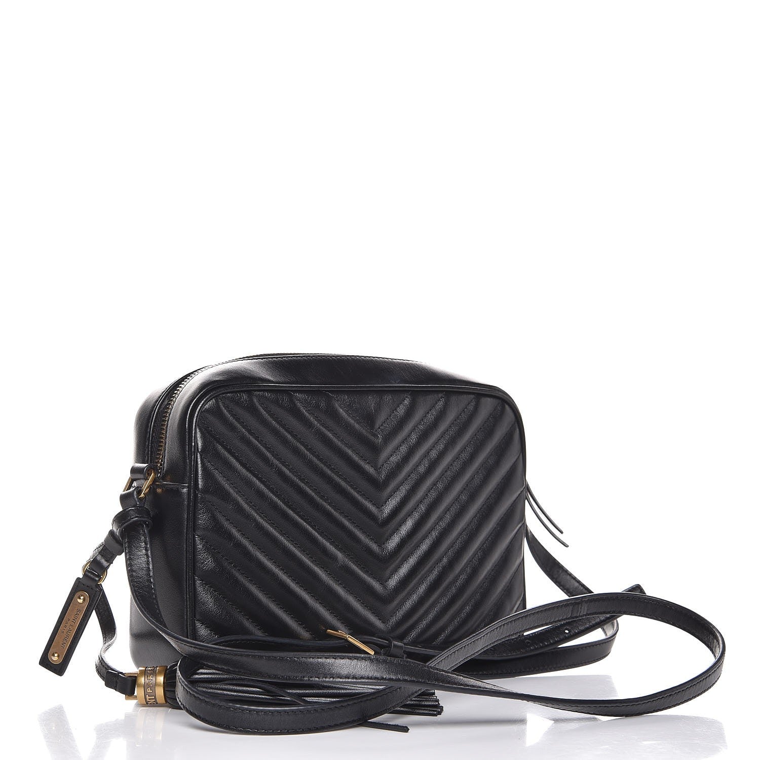 Saint Laurent Calfskin Matelasse Monogram Lou Camera Bag Black 3 of 8