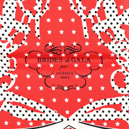 Hermes Silk Brides De Gala A Pois Bandana Scarf 55 Rouge White Black 2 of 4