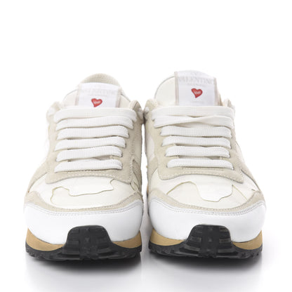 Valentino Garavani Nappa Suede Camouflage L'amour Womens Rockrunner Sneakers 36 Ivory 2 of 6