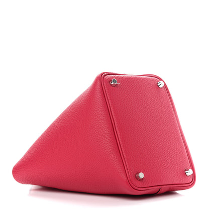 Hermes Taurillon Clemence Swift Eclat Picotin Lock 18 PM Framboise Rouge Sellier 4 of 9