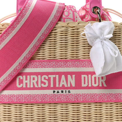 Christian Dior Wicker Oblique Medium Lady Dior Bag Fluorescent Pink 7 of 9