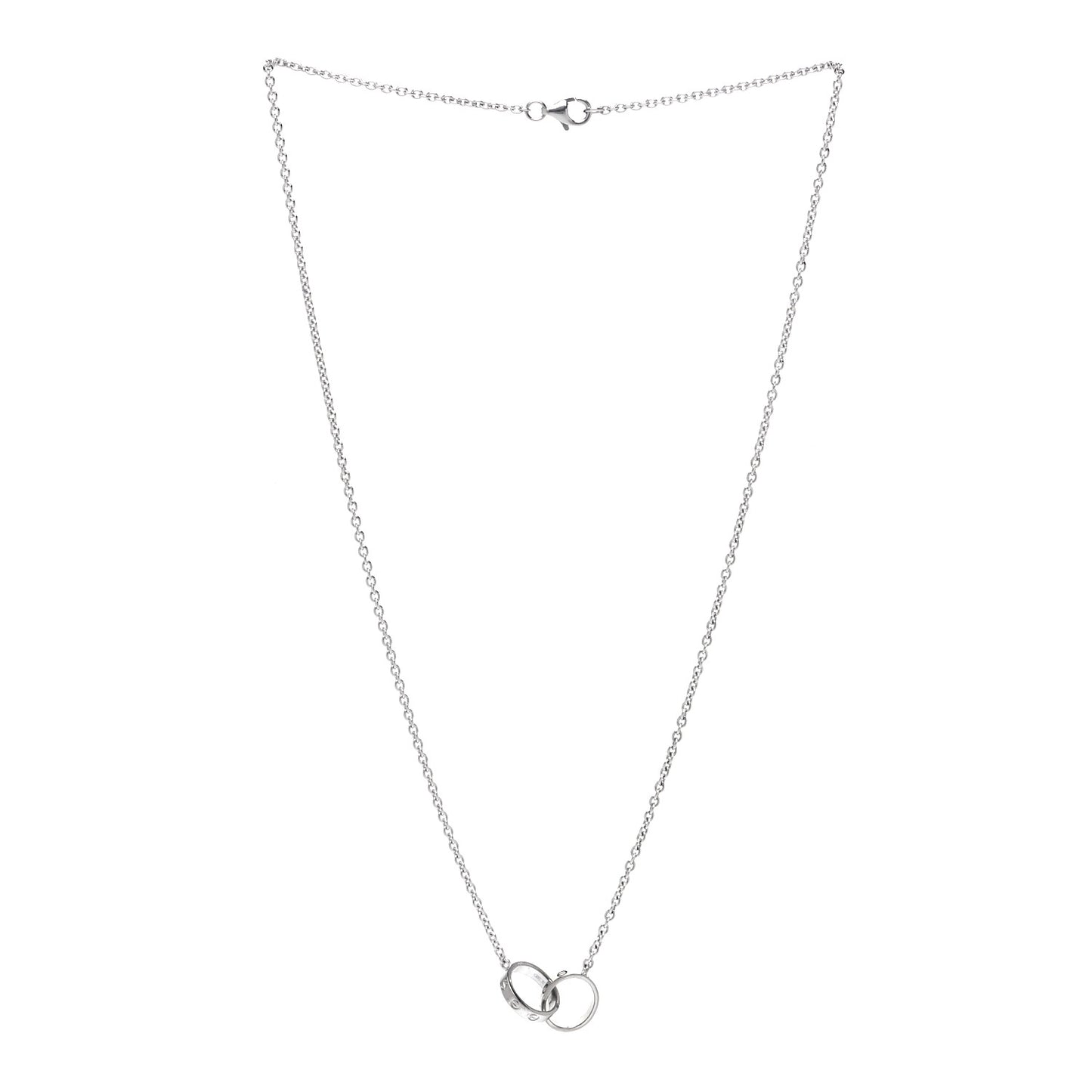 18K White Gold Interlocking LOVE Necklace