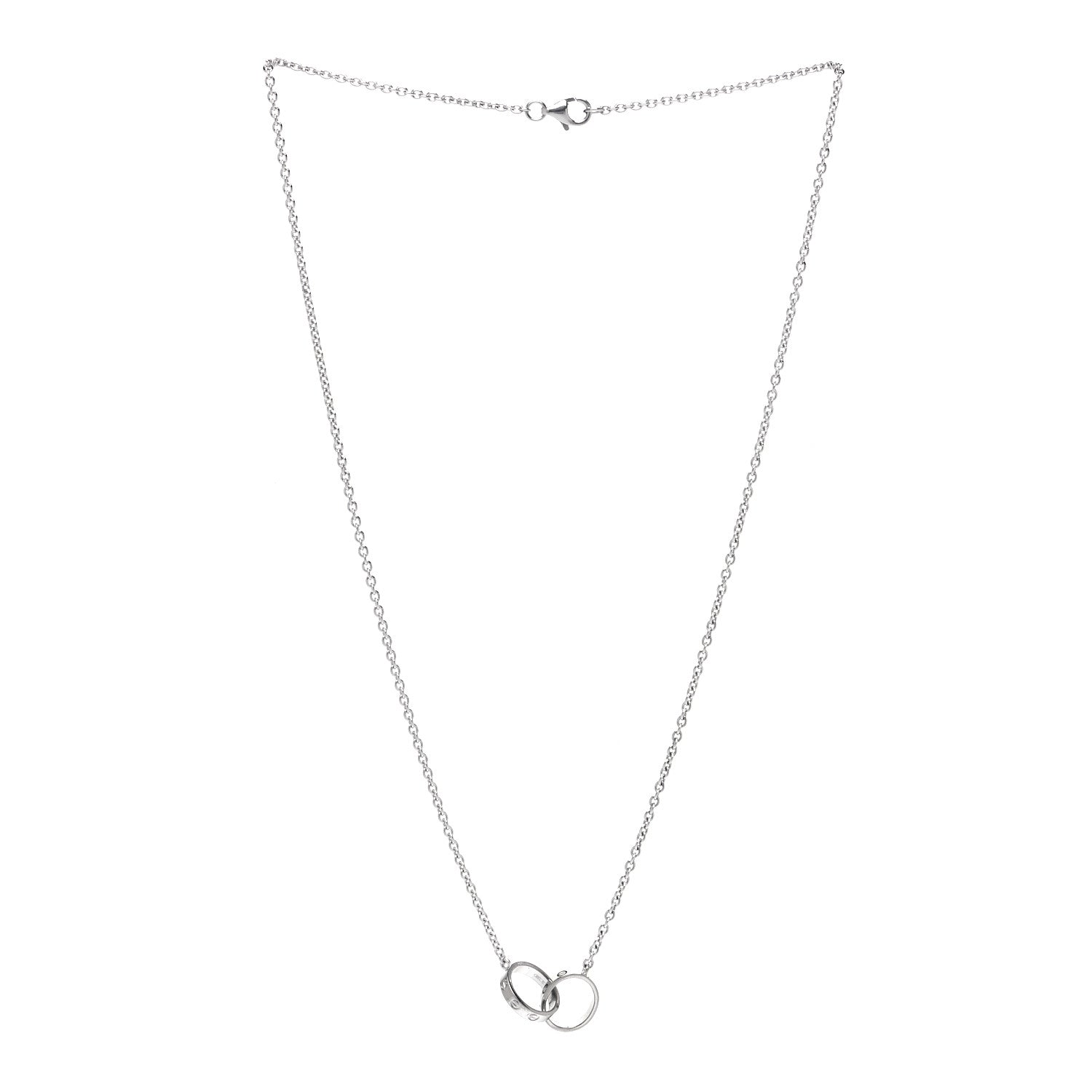 Cartier 18K White Gold Interlocking LOVE Necklace 3 of 4