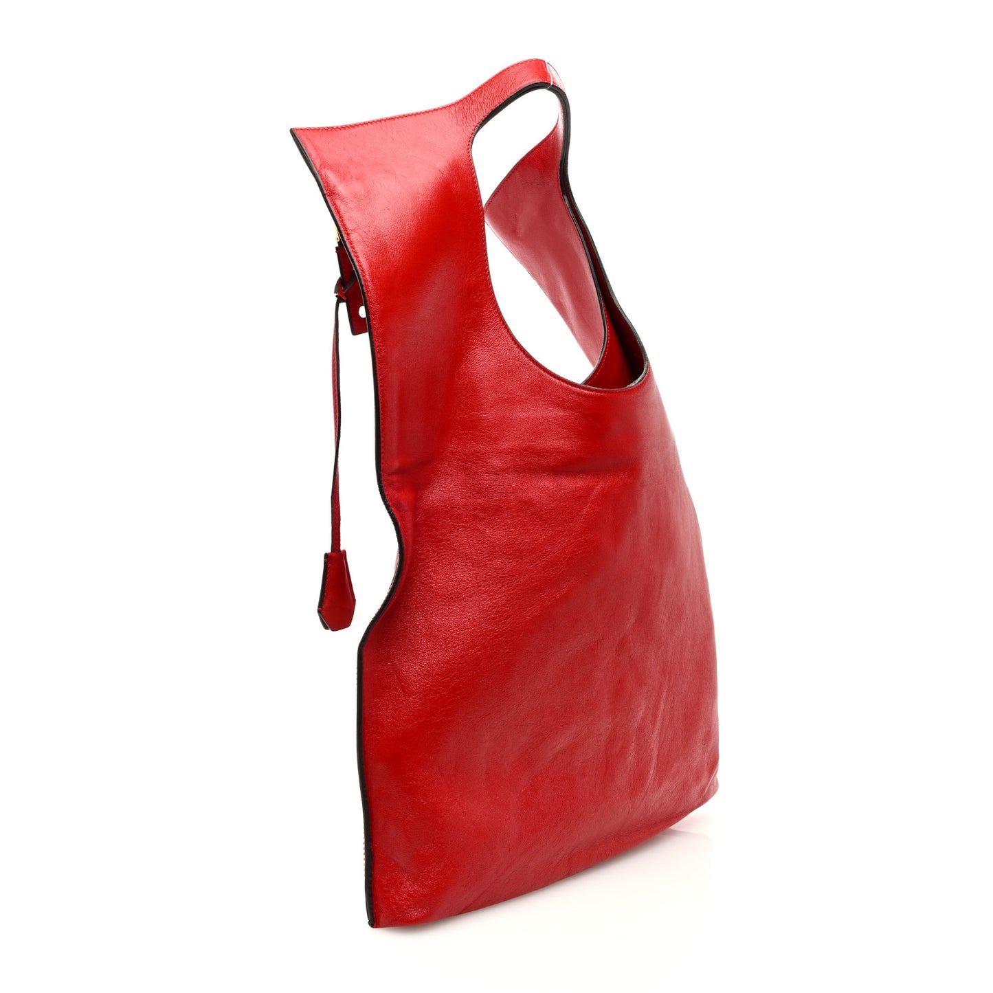 Ramskin Large Alix Padlock Zip Shoulder Bag Flame Red