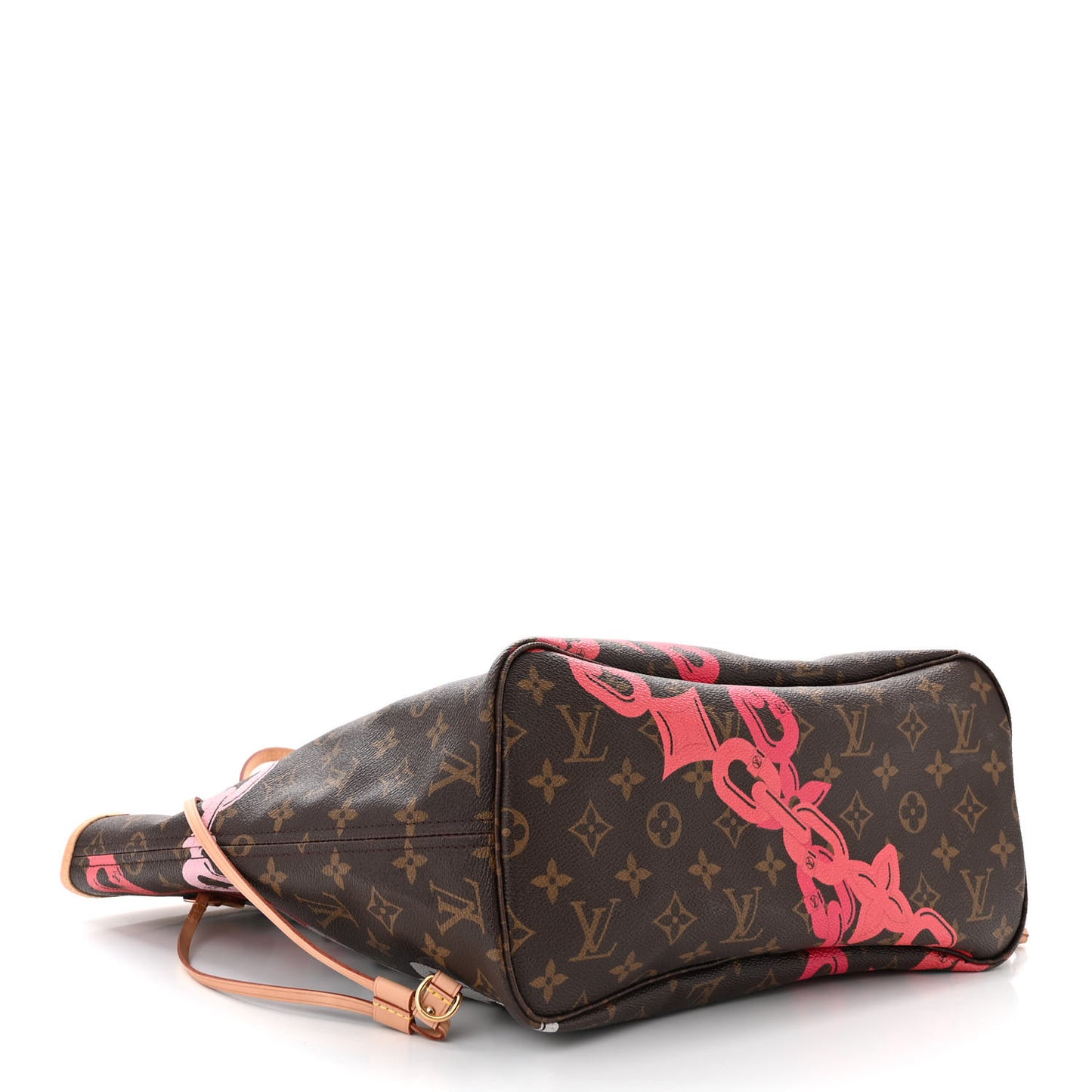 Monogram Bay Neverfull MM Rose Ballerine Poppy