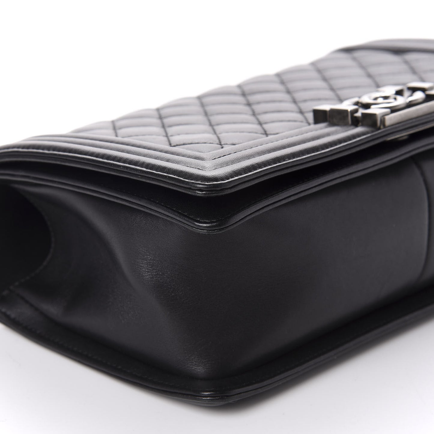 Calfskin Quilted Medium Boy Flap Black