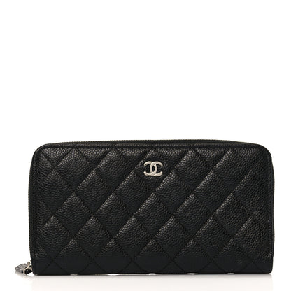 Chanel Caviar Quilted Large Gusset Zip Around Wallet Black 1 of 10