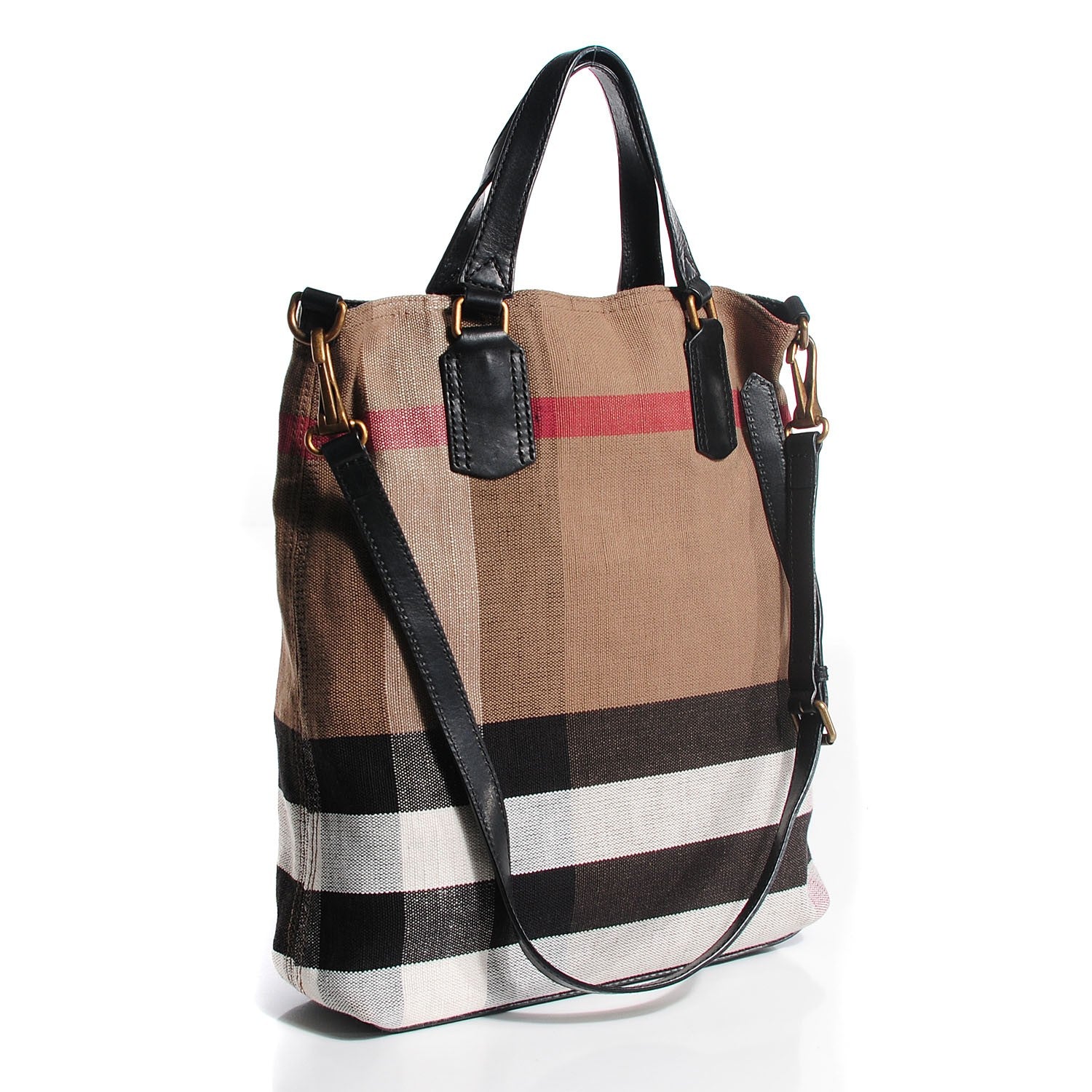 Burberry Canvas Mega Check Medium Tottenham Brit Tote Black 3 of 8