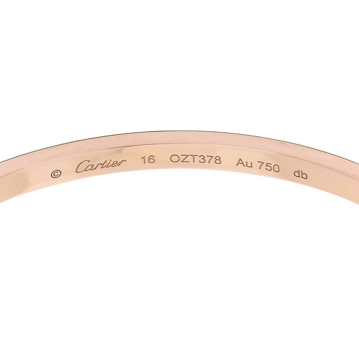 18K Pink Gold 6 Diamond Small LOVE Bracelet 16