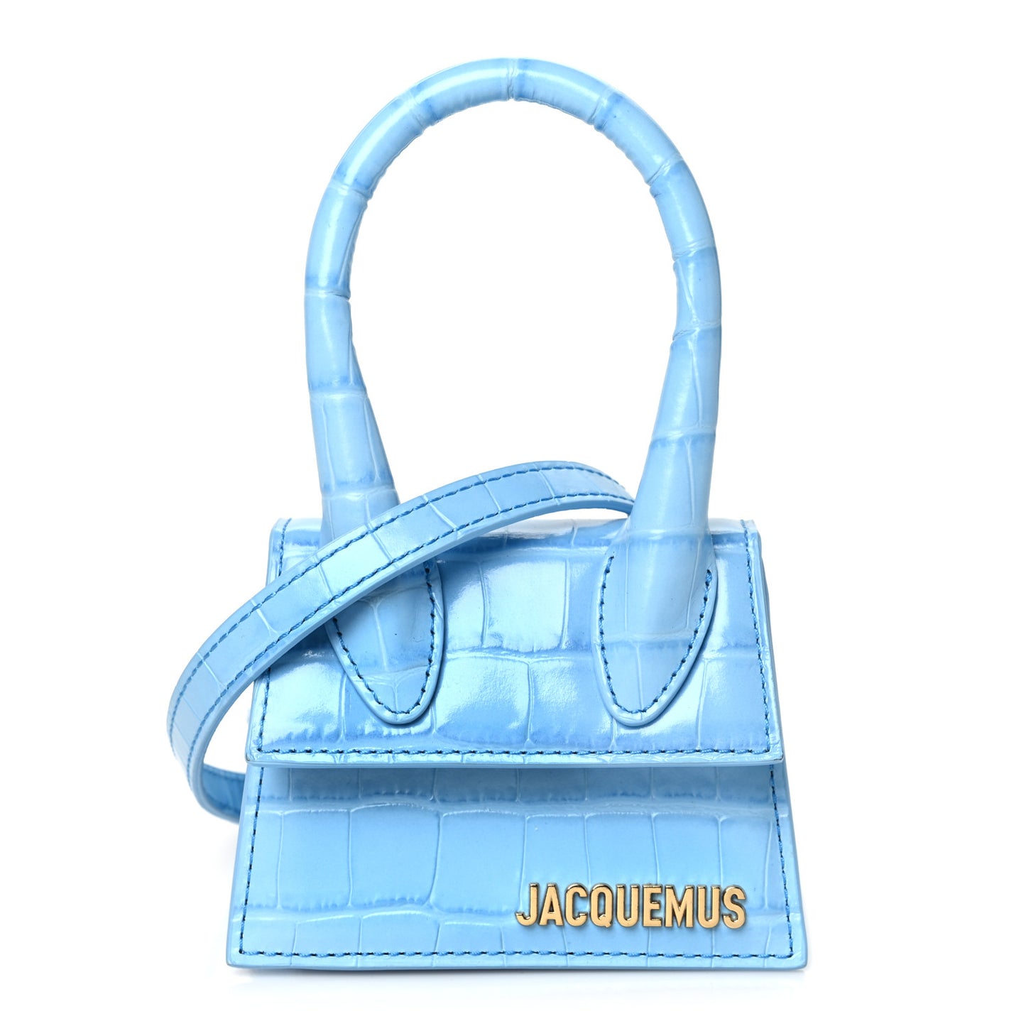 Calfskin Crocodile Embossed Le Chiquito Blue